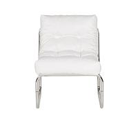 Kokoon AC00270WH Boudoir Chaise Faux Cuir Blanc 60 x 73 x 76 cm