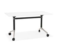 Kokoon® bureau design / table de réunion / bureau avec plateau rabattable HELPE 70x140x73 cm,bois,blanc,29,42 kg