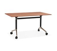 Kokoon® bureau design / table de réunion / bureau avec plateau rabattable HELPE 70x140x73 cm,bois,noyer,29,42 kg