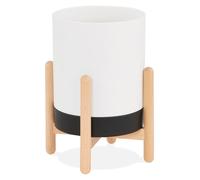 Kokoon® Pot de fleurs ZINNIA 16,5x16,5x33 cm,plastique / polymère, blanc,3 kg