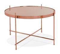 Kokoon® Table basse design ESPEJO MEDIUM 63x63x40 cm,verre, cuivre,11,44 kg