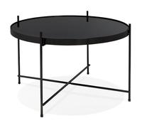 Kokoon® Table basse design ESPEJO MEDIUM 63x63x40 cm,verre, noir,11,44 kg