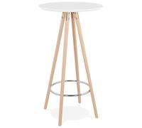 Kokoon® table haute design DEBOO 60x60x110 cm,bois, blanc, 17,33 kg