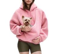 Kokopaws Pet Sling Hoodie, Koko Paws Pet Hoodie Carrier, Ultra-Soft Warm, Unisex Kangaroo Pocket for Autumn & Winter (Pink,XX-Large)