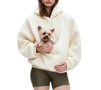 Kokopaws Pet Sling Hoodie, Koko Paws Pet Hoodie Carrier, Ultra-Soft Warm, Unisex Kangaroo Pocket for Autumn & Winter (White,Small)