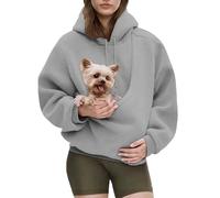Kokopaws Pet Sling Hoodie, Koko Paws Pet Hoodie Carrier, Ultra-Soft Warm, Unisex Kangaroo Pocket for Autumn & Winter (Gray,Small)