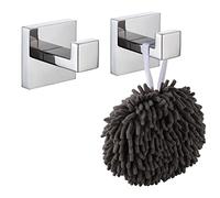 KOKOSIRI B1010CH-P2 Crochet mural pour serviette de bain, peignoir, garage, robuste, montage mural, chrome poli, B1010CH-P2
