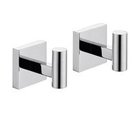 KOKOSIRI Lot de 2 crochets pour peignoirs de salle de bain et cuisine en acier inoxydable chromé B1013CH-P2