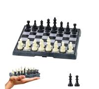 KOKOSUN Jeu d'échecs de voyage traditionnel, échiquier magnétique pliable et facile à transporter, jouets éducatifs/cadeau pour enfants et adultes (16,5 x 16,5 cm, noir et blanc)