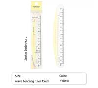 Kokubalance-Règle Courbée Japonaise,Couleur De La Lumière,Communautés Ète Ondulée,Dessin Créatif Simple,Échelle De Mesure Multifonction,15cn - Type Yellow