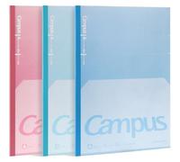 KOKUYO Cahiers de composition, 17,8 cm x 25,4 cm Kimochii à lignes pointillées, 30 feuilles à lignes universitaires, lot de 3 cahiers B5 pour l'école, cahier pour fournitures scolaires pour la prise
