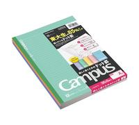 Kokuyo Blocs-notes Campus 3CATNX5 Semi-B5 ligné 7 mm 30 pages écriture lisse Lot de 5 (5 couleurs)