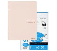 Kokuyo Campus Cahier à spirales rechargeable A5 avec 60 feuilles lignées de 8 mm, capacité de 80 feuilles, carnet de notes couleur claire pour l'école, le travail, la prise de notes, rose clair