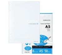 Kokuyo Campus Cahier à spirales rechargeable A5 avec 60 feuilles lignées de 8 mm, capacité de 80 feuilles, pour l'école, le travail, la prise de notes, bleu clair