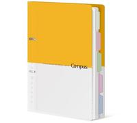 KOKUYO Campus Carnet à spirales rechargeable à 5 sujets 110 feuilles A4 avec onglets intercalaires pour le travail et l'école Jaune Importé du Japon