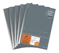 Kokuyo Campus Carnet de planification d'études, ligné quotidiennement, A5, gris, pour 63 jours, lot de 5, importation du Japon (NO-Y82MD-M)