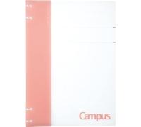 Kokuyo Campus RU-NP174P Cahier rechargeable A4 2 x 2 avec page de titre personnalisable, capacité de 40 feuilles, convient pour feuilles volantes à 30 trous, rose