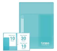 Kokuyo Campus FU-CE755LB Easy to Review Fichier à clipser, format A4, bleu clair, importé du Japon