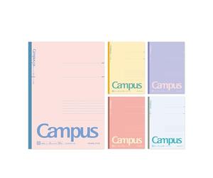 KOKUYO Campus Lot de 5 carnets de notes lignés semi-B5 pour l'école avec lignes à pois de 6 mm, 30 feuilles, solide positif et relaxant, carnet de notes pour femme, travail, étude, prise de notes (NO