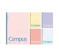 KOKUYO Campus Lot de 5 carnets de notes lignés semi-B5 pour l'école avec lignes à pois de 7 mm, 30 feuilles, solide positif et relaxant, carnet de notes pour femme, travail, étude, prise de notes (NO