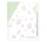 Kokuyo Campus Print Le-PP158-L4LG Classeur à 2 trous facile à décoller Format A4 Couleur minérale Vert pistache