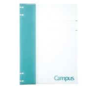 KOKUYO Campus RU-NP174LB Cahier rechargeable à anneaux fin A4 2 x 2 avec page de titre personnalisable, capacité de 40 feuilles, convient pour feuilles volantes à 30 trous, bleu clair