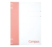 Kokuyo Campus RU-NP174P Cahier rechargeable A4 2 x 2 avec page de titre personnalisable, capacité de 40 feuilles, convient pour feuilles volantes à 30 trous, rose