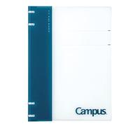 KOKUYO Campus RU-NP704DB Cahier rechargeable à anneaux fins avec page de titre personnalisable, capacité de 40 feuilles, convient pour feuilles volantes 26 trous, bleu marine (RU-NP704DB