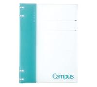 Kokuyo Campus RU-NP704LB Cahier rechargeable à anneaux fins avec page de titre personnalisable, capacité de 40 feuilles, convient pour feuilles volantes 26 trous, bleu clair