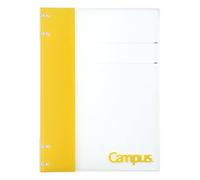 Kokuyo Campus RU-NP704Y Cahier rechargeable à anneaux fins avec page de titre personnalisable, capacité de 40 feuilles, convient pour feuilles volantes 26 trous, jaune