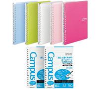 KOKUYO Campus Smart Classeur à anneaux, jusqu'à 25 feuilles, A5, 20 trous, 5 couleurs et 200 feuilles