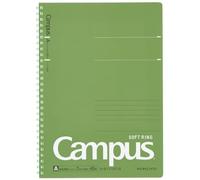 KOKUYO Campus SU-S111AT-G Carnet à anneaux souples semi-B5, A 7 mm, 29 lignes, 40 feuilles, vert, importation du Japon