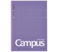 KOKUYO Campus SU-S111AT-V Carnet à anneaux souples, semi-B5, A 7 mm, 29 lignes, 40 feuilles, violet (Import Allemagne)
