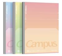 KOKUYO Kimochii Lot de 3 carnets de composition lignés 17,8 x 25,4 cm, 30 feuilles de papier ligné à pois de 6 mm, carnet de notes B5 pour l'école, fournitures scolaires pour prise de notes, positif