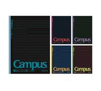 KOKUYO Lot de 5 cahiers de composition Campus semi-B5 avec pois A lignés de 7 mm, 30 feuilles, carnet ligné noir, carnet de notes pour femmes, travail, étude, prise de notes (NO-3CDATNX5)