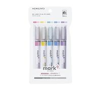 KOKUYO Mark+ PM-MT100-5S Surligneur deux couleurs de nuances similaires, lot de 5 (rose, bleu, vert, violet et jaune)