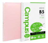 KOKUYO Smart Cahier à anneaux rechargeable rose B5, 20 feuilles de chaque, plus 50 feuilles supplémentaires de feuilles mobiles graphiques de 12,7 x 12,7 cm, capacité de 25 feuilles, parfait pour
