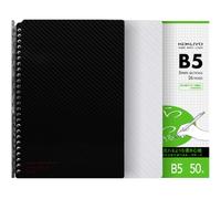 Kokuyo Smart Lot de 2 cahiers rechargeables B5 lignés de 8 mm, 20 feuilles chacun, plus 50 feuilles de papier quadrillé de 12,7 x 12,7 cm, capacité de 25 feuilles, parfaits pour l'école et le travail