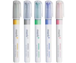 KOKUYO Surligneurs fluorescents, 2 tons à pointe biseautée de couleurs assorties, sans bavure, marqueur artistique à séchage rapide pour journal, planificateur, notes. Importé du Japon (PM-MT100-5S2)