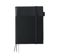 Kokuyo Carnet de notes Systemic NO-V685B-D A5 cuir synthétique double anneau 6 mm 28 lignes Noir