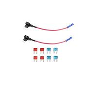 KOLACEN Automobile Add-a-Circuit Adaptateur TAP 2 Pièces 16 AWG Mini Fusible + 8 Pièces Mini 10Apm 15Apm