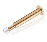 KOLAKO Butée de porte, butée de porte dorée, support de porte mural réglable en métal avec embout en caoutchouc, butée de porte robuste en acier inoxydable brossé pour plinthes, protection murale
