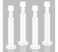 KOLAKO Lot de 4 butées de porte en acier inoxydable anti-collision plinthes, support de porte blanc embout pare-chocs en caoutchouc, protection murale, coussin à ressort, butée de porte en métal