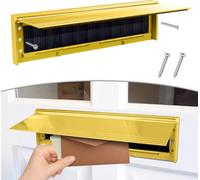 KOLAKO Rabat de boîte aux lettres de porte, couvercle de boîte aux lettres de 29,2 cm avec brosse et rabat pour usage interne ou externe, pare-bouffée en métal pour boîte aux lettres adapté aux portes