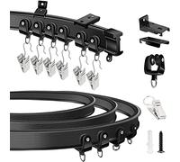 KOLAKO Rail de rideau de plafond, 5 m, incurvé, montage mural, système de rail de rideau flexible et robuste, séparateur de pièce pour baie vitrée, lit superposé camping-car, rails de rideaux et