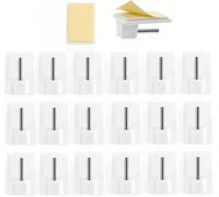 Kolamom 20Pcs Crochets Rideau, Accroche Rideau sans Percage, Crochet Autocollant pour Cuisine, Bain, Blancs