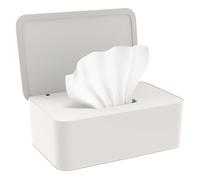 Kolamom Boîte à Lingettes Distributeur, Boîtes de Papier Toilette Humide pour Bébés et Adultes, Boîte de Lingette Humides avec Couvercle pour l'extérieur, la maison et le bureau - Blanc