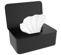 Kolamom Boîte à Lingettes Distributeur, Boîtes de Papier Toilette Humide pour Bébés et Adultes, Boîte de Lingette Humides avec Couvercle pour l'extérieur, la maison et le bureau - Noir