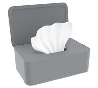 Kolamom Boîte à Lingettes Distributeur, Boîtes de Papier Toilette Humide pour Bébés et Adultes, Boîte de Lingette Humides avec Couvercle pour l'extérieur, la maison et le bureau - Gris