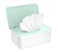 Kolamom Boîte à Lingettes Distributeur, Boîtes de Papier Toilette Humide pour Bébés et Adultes, Boîte de Lingette Humides avec Couvercle pour l'extérieur, la maison et le bureau - Vert